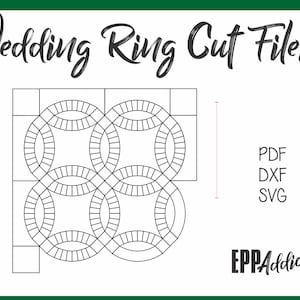 Doppio anello nuziale File tagliati per la torta di carta inglese / SVG / DXF / Cricut / Silhouette / Patchwork / Trapuntatura / EPP Addict