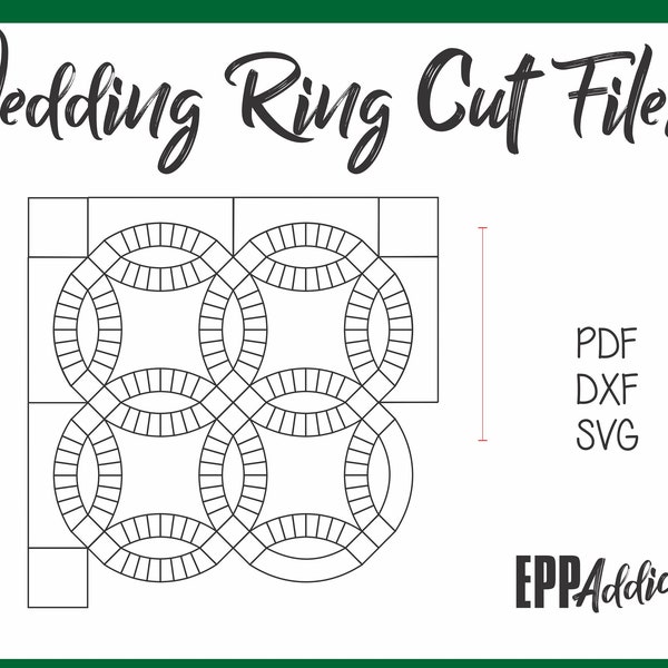 Double Wedding Ring Cut Dateien für englisches Papier Piecing | SVG | DXF | Cricut | Silhouette | Patchwork | Quilting | EPP Addict