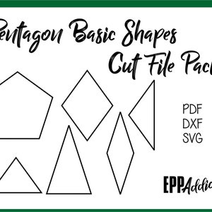 Pentagon Based Shape Cut File Pack for English Paper Piecing | SVG | DXF | Cricut | Silhouette | Patchwork | Quilting | EPP Addict