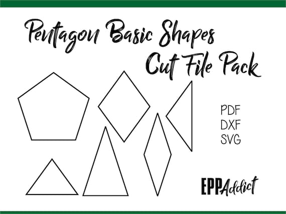 1&2 Printable Mixed Shapes for English Paper Piecing EPP Pieces Hand  Cutting Sheets Download Templates Patchwork 