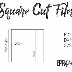 Quadratische Schnittdateien für das Zusammennähen von englischem Papier | SVG | DXF | Cricut | Silhouette | Patchwork | Handarbeiten | EPP Addict