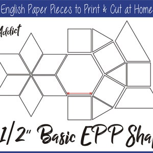 1.5" Print at Home Basic Shapes for English Paper Piecing | EPP | Pieces | Dowloadable | Download | Templates | Printable | A4 & Letter
