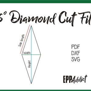 36 Degree Diamond Cut Files for English Paper Piecing | SVG | DXF | Cricut | Silhouette | Patchwork | Quilting | EPP Addict