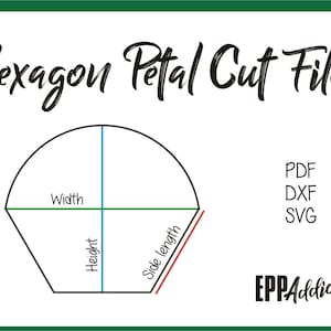 Fichiers de coupe de pétales hexagonaux pour le raboutage de papier anglais | SVG | DXF | Cricut | Silhouette | Patchwork | Quilting | Accro au PPE