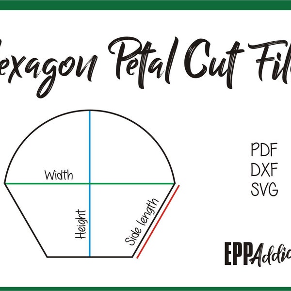 Hexagon Petal Cut Files for English Paper Piecing | SVG | DXF | Cricut | Silhouette | Patchwork | Quilting | EPP Addict