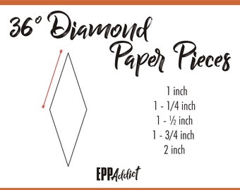 36 Degree Diamond - 10 Point Star - English Paper Pieces for English Paper Piecing - EPP Addict