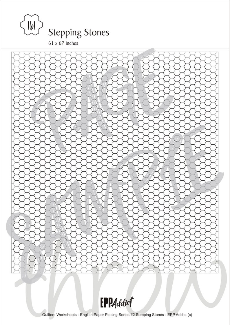 EPP Hexagon Flower Worksheet 2 Stepping Stones EPP Layout Dowloadable Download Design Sheet image 4