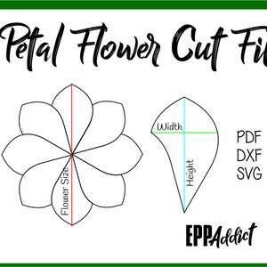 8 Petal Flower Cut Files for English Paper Piecing | SVG | DXF | Cricut | Silhouette | Patchwork | Quilting | EPP Addict