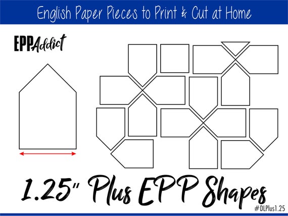 1/2 1-1/2 Print at Home Jewel Shapes for English Paper Piecing EPP