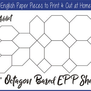 0.5&quot; Printable Octagon and Honeycomb Print at Home Shapes for English Paper Piecing | EPP | Pieces | Download | Templates | A4 and Letter