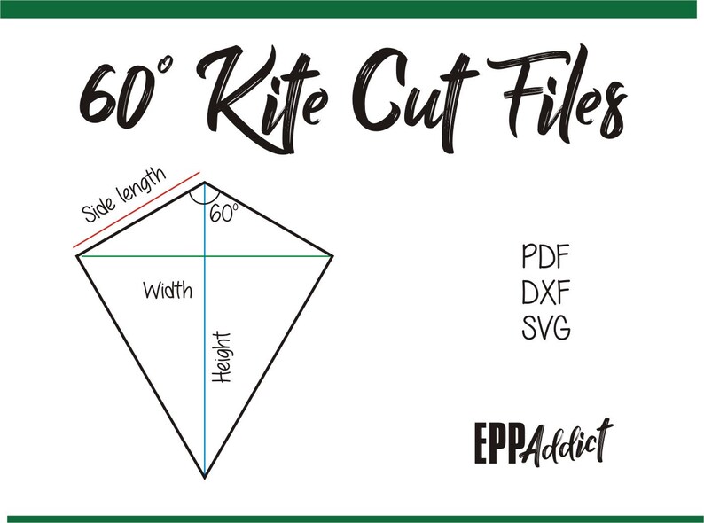 Download 60 Degree Kite Cut Files for English Paper Piecing SVG DXF ...