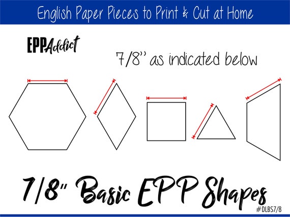 7 8 printable basic shapes for english paper piecing etsy