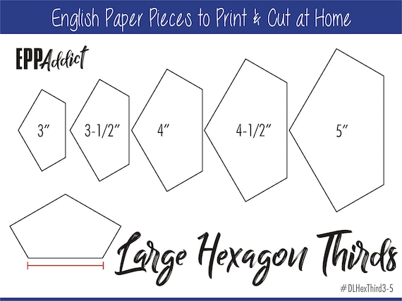 3 5 Print at Home Hexagon Third Shapes for English | Etsy