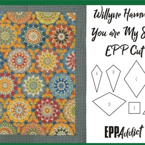 Willyne Hammerstein You Are My Sunshine Quilt Cut File Pack for English Paper Piecing | SVG | DXF | PDF