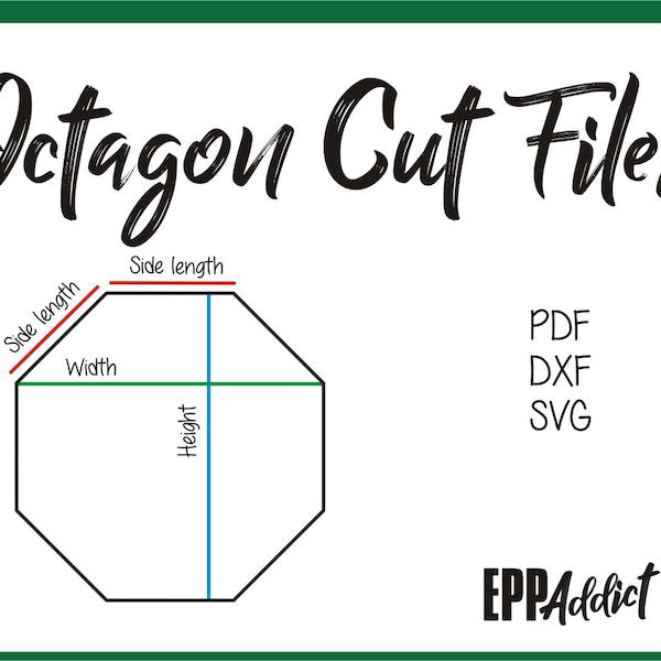 Octagon Cut Files for English Paper Piecing | SVG | DXF | Cricut | Silhouette | Patchwork | Quilting | EPP Addict