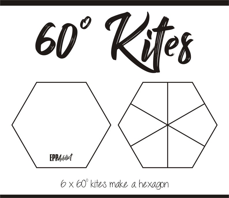 Download 60 Degree Kite Cut Files for English Paper Piecing SVG DXF ...