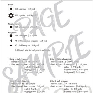 EPP Hexagon Flower Worksheet 2 Stepping Stones EPP Layout Dowloadable Download Design Sheet image 3