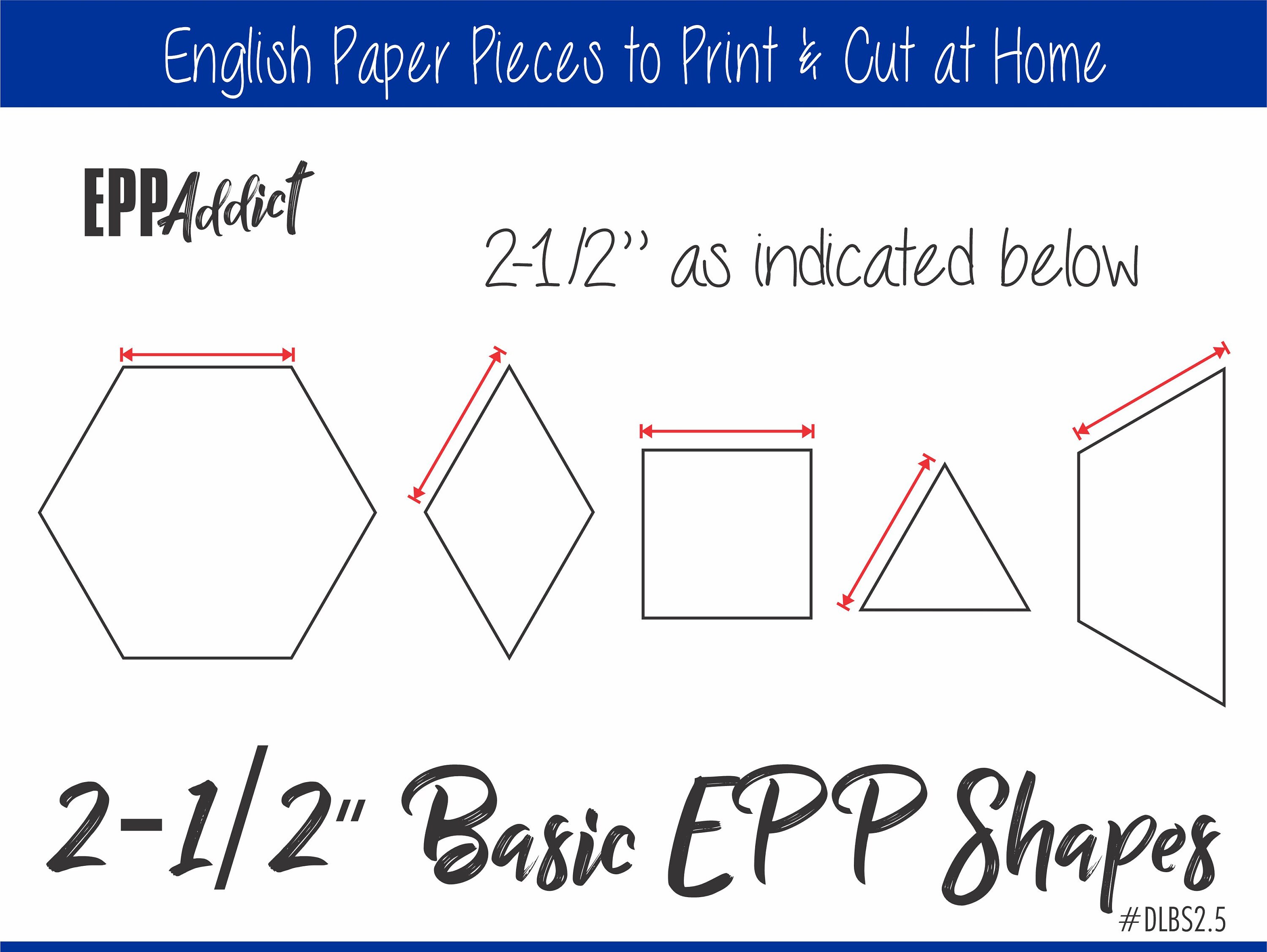 2.5 Printable Basic Shapes for English Paper Piecing | Etsy