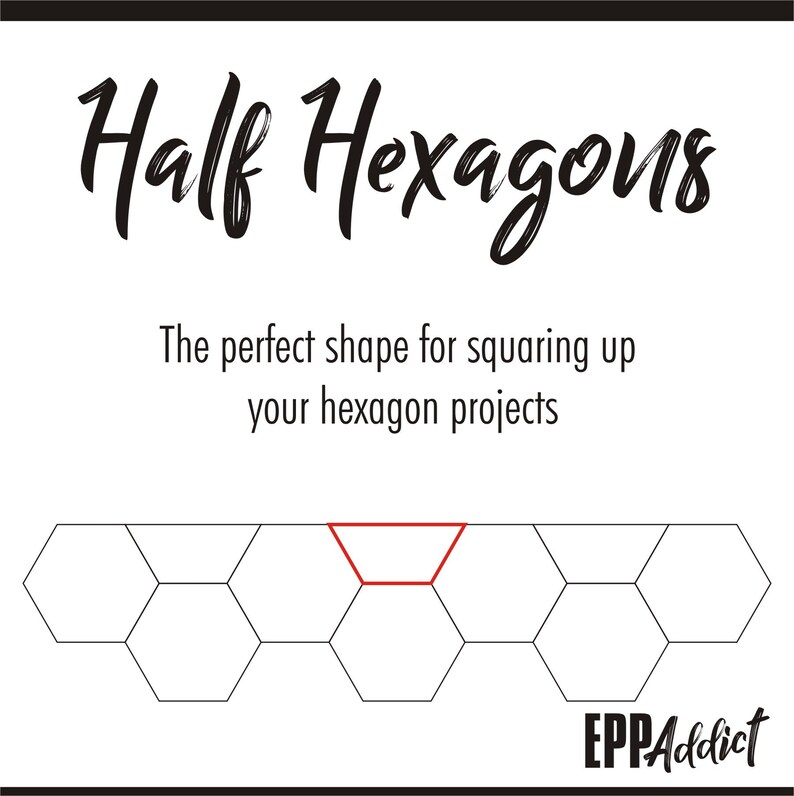 Half Hexagon Cut Files for English Paper Piecing SVG DXF | Etsy