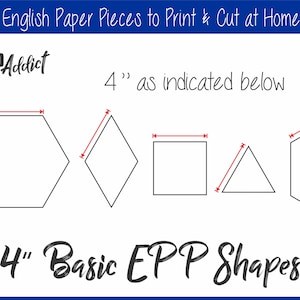 10 cm utskrivbara grundformer för engelsk papperslappning | EPP | Bitar | Nedladdningsbara | Ladda ner | Mallar | Lapptäcke