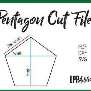 Pentagon Cut Files for English Paper Piecing | SVG | DXF | Cricut | Silhouette | Patchwork | Quilting | EPP Addict