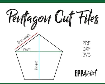 Pentagon Cut Files for English Paper Piecing | SVG | DXF | Cricut | Silhouette | Patchwork | Quilting | EPP Addict