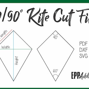 60/90 Degree Kite Cut Files for English Paper Piecing | SVG | DXF | Cricut | Silhouette | Quilting | EPP Addict