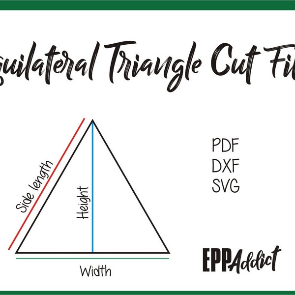 60 degree Equilateral Triangle Cut Files for English Paper Piecing | SVG | DXF | Cricut | Silhouette | EPP Addict