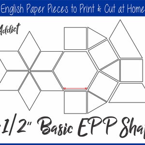 2.5&quot; Printable Basic Shapes for English Paper Piecing | EPP | Pieces | Dowloadable | Download | Templates | Patchwork