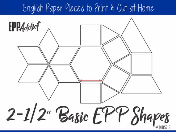 2.5 Printable Basic Shapes for English Paper Piecing | Etsy