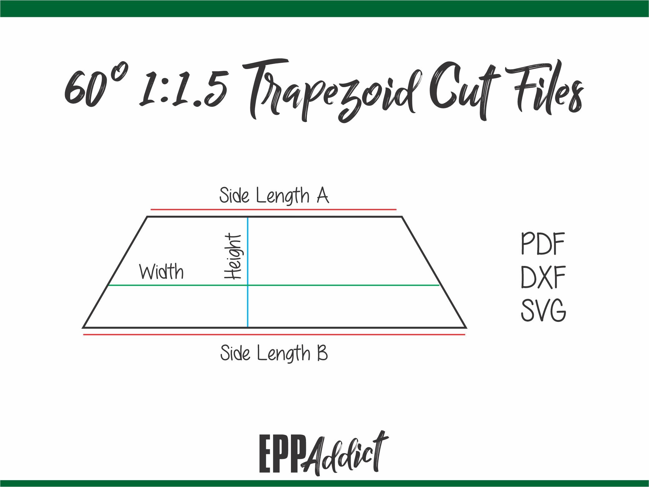 11.5 Ratio 60 Degree Trapezoid Cut Files for English Paper Etsy