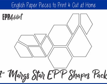 1/2 1-1/2 Print at Home Jewel Shapes for English Paper Piecing EPP