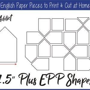 1.5&quot; Plus Print at Home Pieces for English Paper Piecing | EPP | Pieces | Downloadable | Download | Templates | A4 + Letter