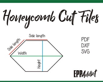 Honeycomb Cut Files for English Paper Piecing | SVG | DXF | Cricut | Silhouette | Patchwork | Quilting | EPP Addict