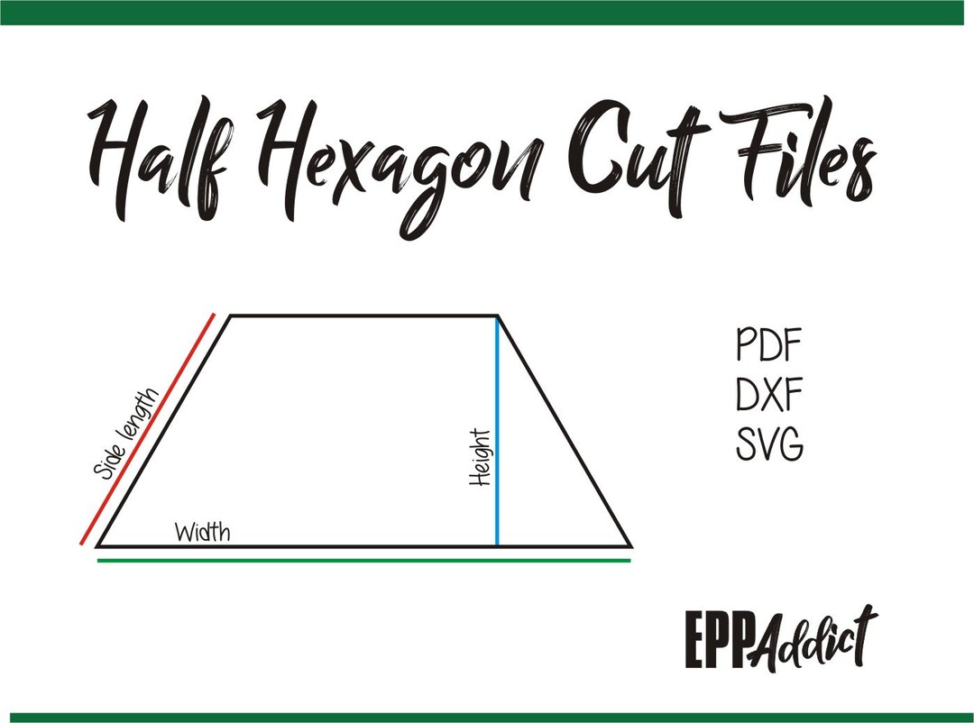 Half Hexagon Cut Files for English Paper Piecing SVG DXF - Etsy