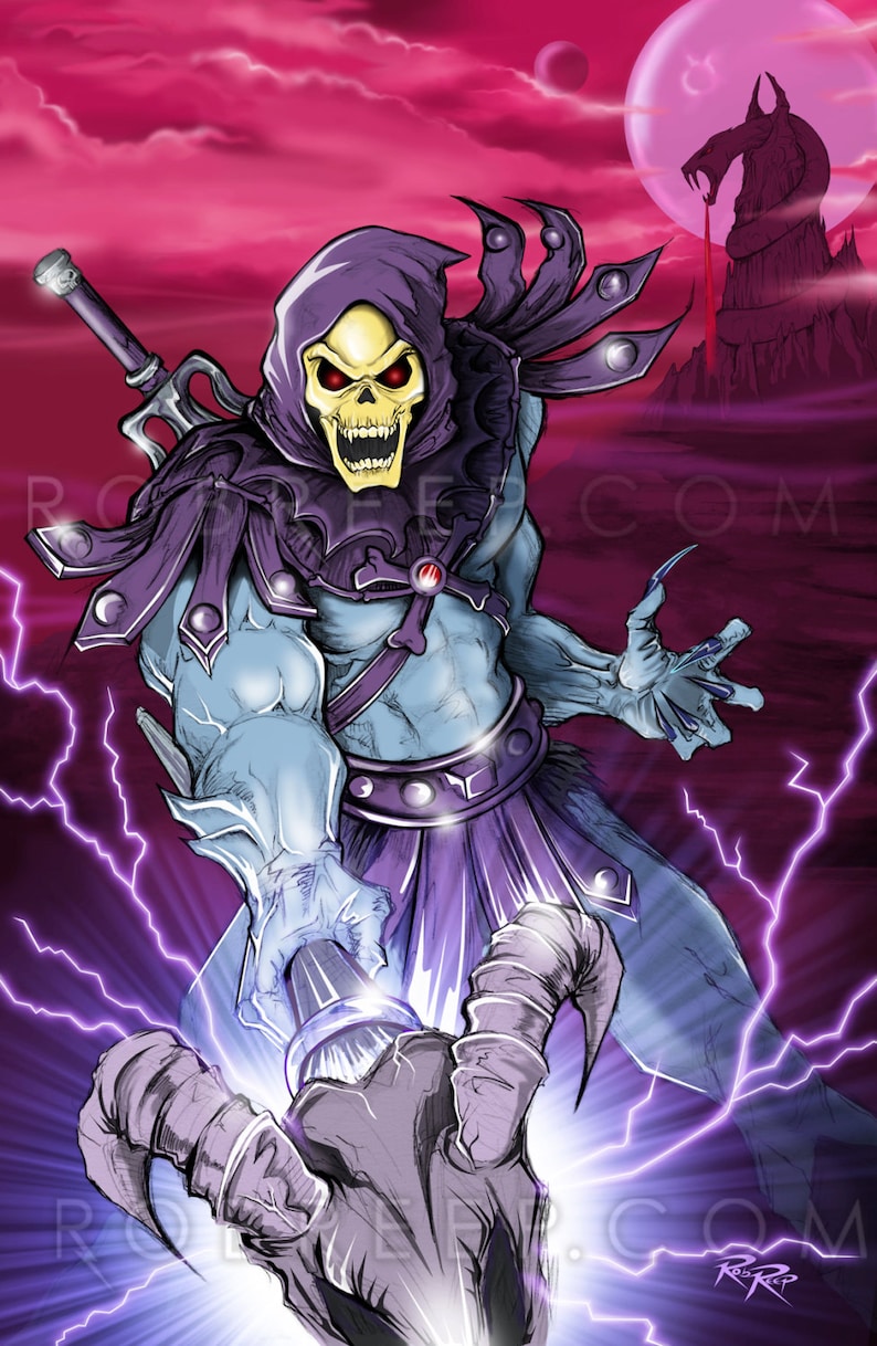 skeletor riding a cat