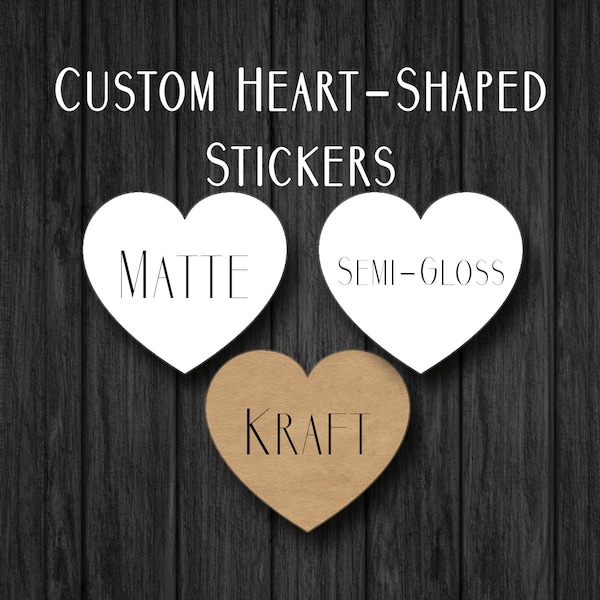 Custom Heart Stickers - Personalized Heart Stickers - Envelope Seal - Wedding Sticker - Anniversary Sticker