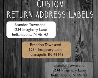Custom Return Address Labels - Custom Clear Labels - Clear Address Labels - Kraft Address Labels - Wedding Address Labels