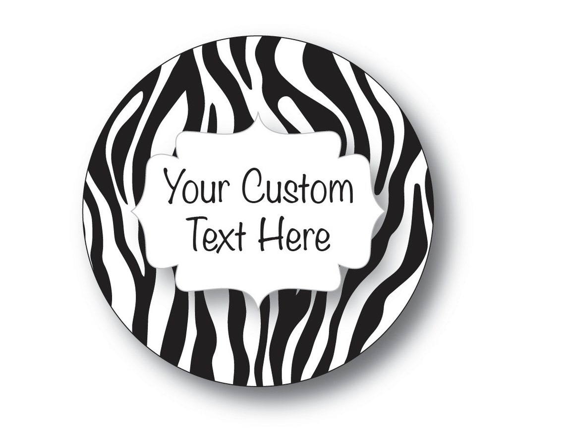 Custom Zebra Stickers Zebra Labels Safarithemed Sticker Etsy