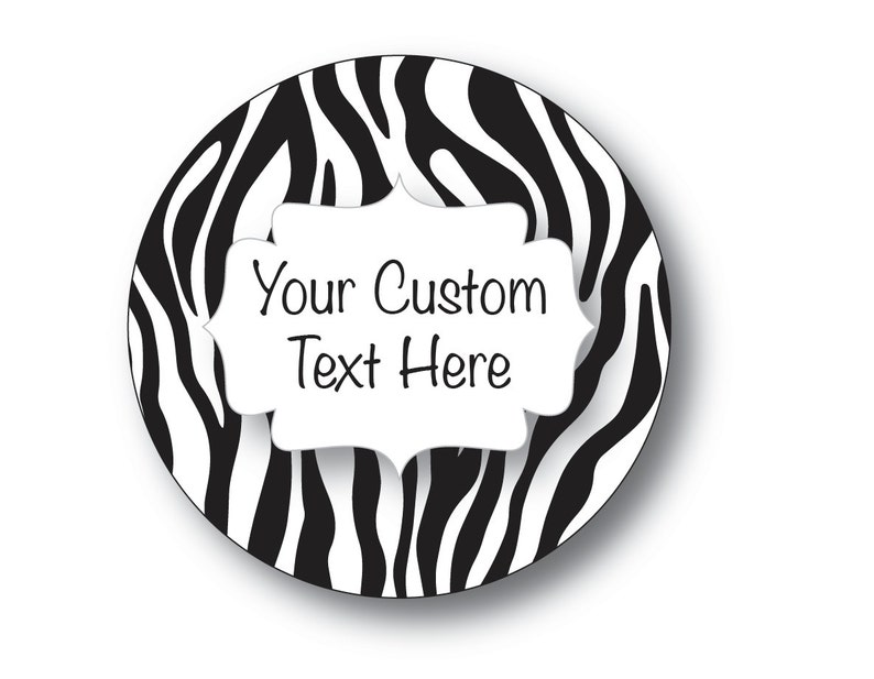 Custom Zebra Stickers Zebra Labels Safarithemed Sticker Etsy