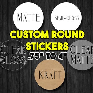 Pegatinas redondas personalizadas - Etiquetas personalizadas - Etiquetas redondas - Pegatinas transparentes personalizadas - Pegatinas personalizadas - Pegatinas con logotipos - ¡Desde 0,75" hasta 3,5"!