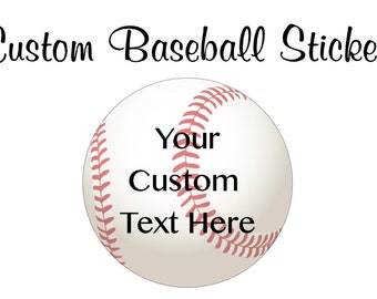 Custom Baseball Sticker - Birthday Sticker - Thank You Sticker - Party Sticker