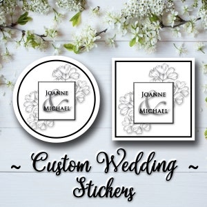 Pegatinas de boda personalizadas • Pegatinas redondas personalizadas - Etiquetas personalizadas - Etiquetas redondas - Pegatinas transparentes personalizadas - Pegatinas personalizadas