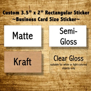 Autocollant de carte de visite personnalisé - Autocollant rectangulaire personnalisé - Autocollant de 3,5 "x 2" - Autocollant d'entreprise - 8 autocollants par feuille