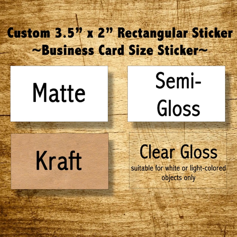 Custom Business Card Sticker Custom Rectangular Sticker Etsy