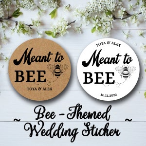 Destinado a la abeja • Pegatinas de boda personalizadas • Pegatinas redondas personalizadas - Etiquetas personalizadas - Etiquetas redondas - Pegatinas transparentes personalizadas - Pegatinas personalizadas