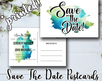 Save the Date Cards • Watercolor Save the Date Postcard • Wedding Save the Date