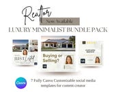 Luxury Minimalist Real Estate Canva Templates: Social Media Marketing Kit