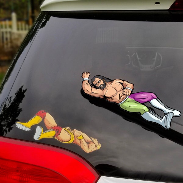 Elbow Drop Wrestling WiperTags - Attaches to rear vehicle window wipers.