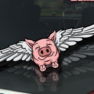 Flying Inspirational Pig WiperTags